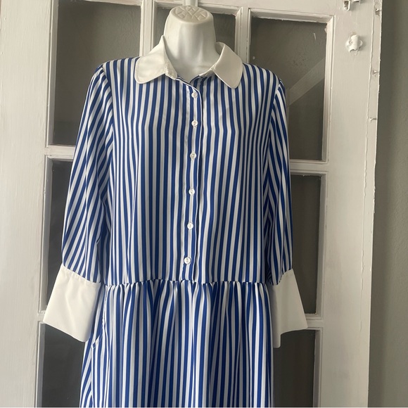 Tuckernuck Hayes Blue and White Striped Shirt Dress - Picture 4 of 11